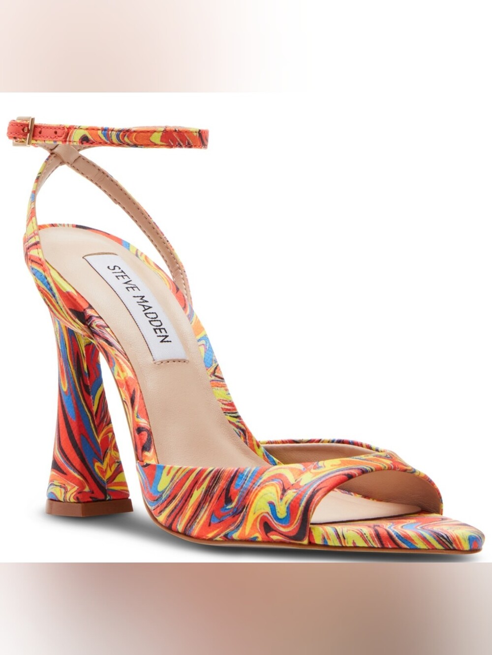 Steve Madden Beki Tie Dye Strappy Heels 7M Retro Disco Psychedelic Party